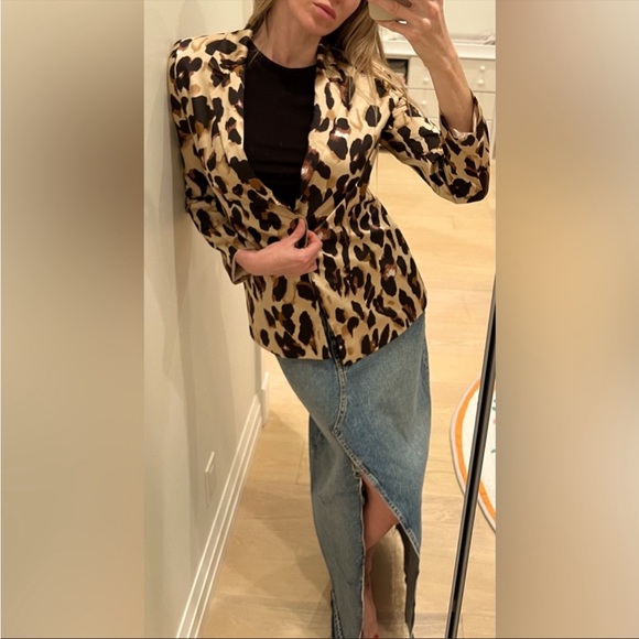 Satin leopard print blazer - Picture 7 of 7